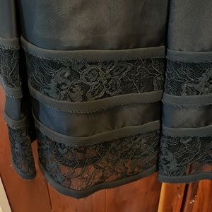 Jason Wu black lines lace and silk dress size 6